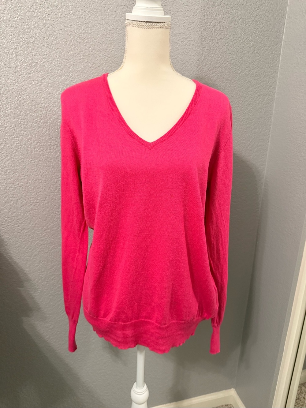 Old Navy Dark Pink V-Neck Sweater